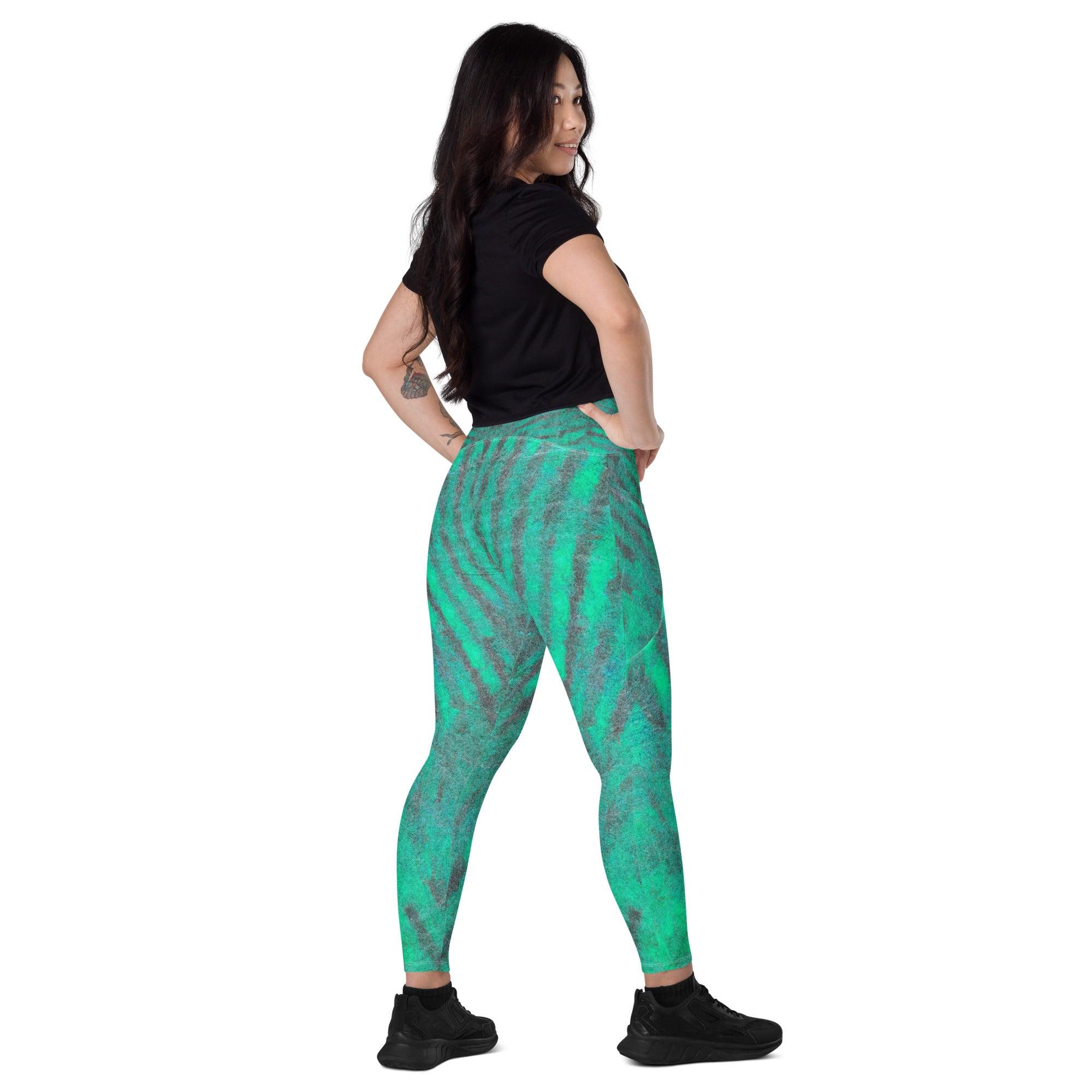 Energizing Aqua Leggings with convenient pockets for on-the-go essentials