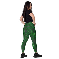 Nature's Elegance Crossover Leggings With Pockets - Beyond T-shirts