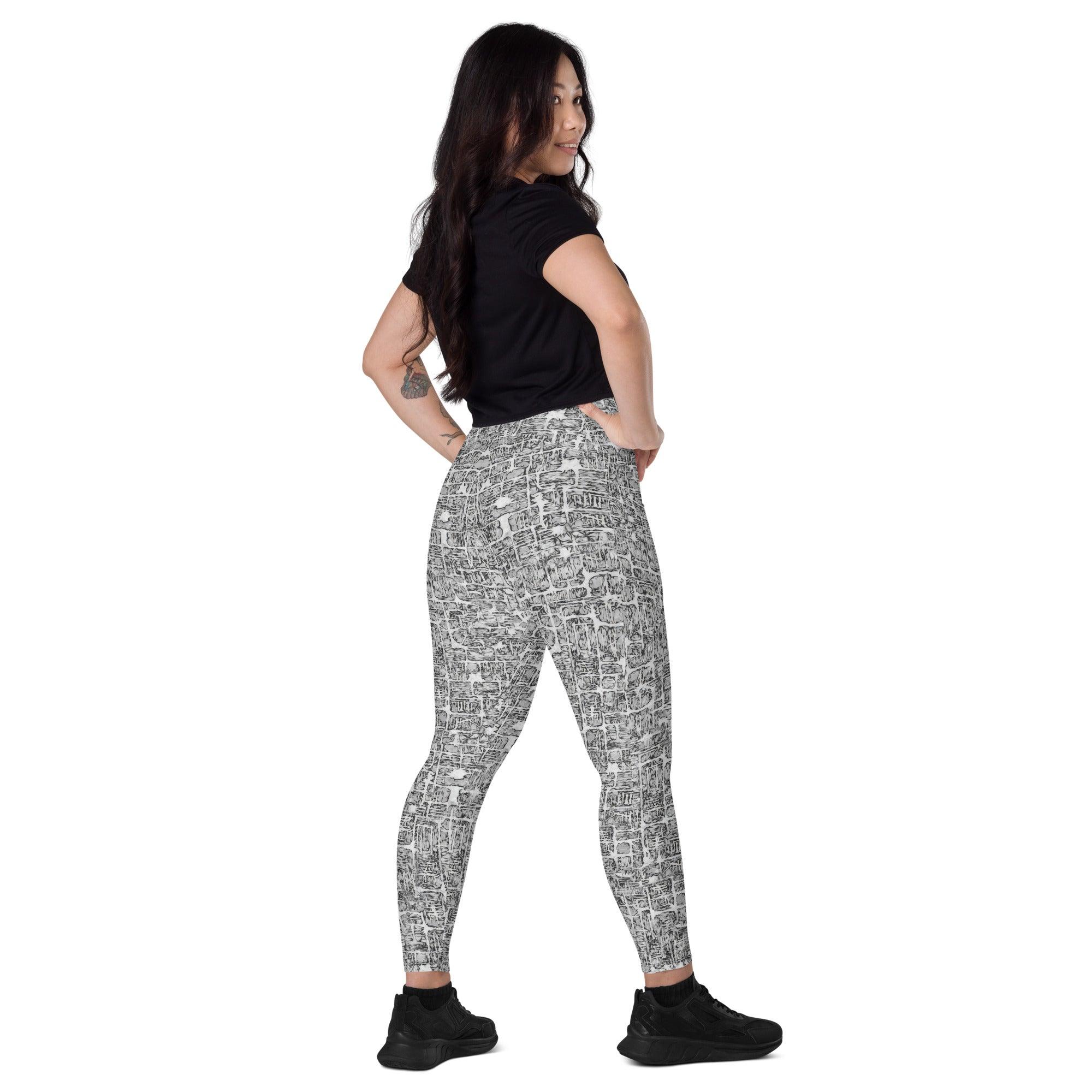 Meadow Dreams Crossover Leggings With pockets - Beyond T-shirts