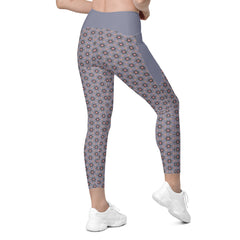 Oceanic Odyssey Crossover Leggings with Side Pocket