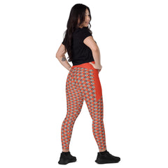 Lustrous Lattice Crossover Leggings with Pocket
