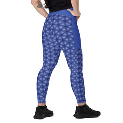 Patchwork Paradise Crossover Leggings with Pockets