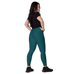 Capri Denim Crossover Leggings with Pockets