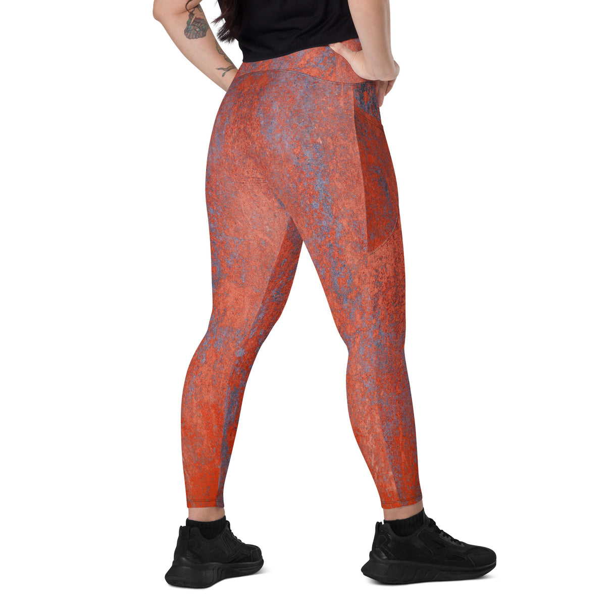 Timber Texture Crossover Leggings with Pockets