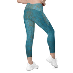 Parchment Paper Crossover Leggings with Pockets