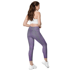 Knit Pattern Crossover Leggings with Pockets
