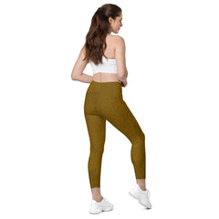 Metallic Marvel Crossover Leggings with Pockets