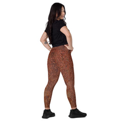 Bronze Bliss Crossover Leggings with Pockets