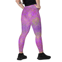 Velvet Bliss Texture Crossover Leggings with Pockets