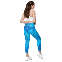 Waffle Weave Texture Crossover Leggings with Pockets