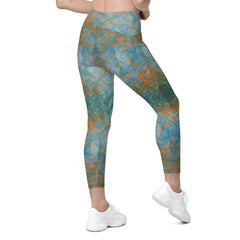 Linen Lunge Texture Crossover Leggings with Pockets