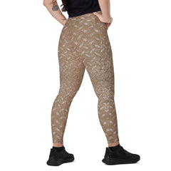 Microfiber Marathon Texture Crossover Leggings with Pockets