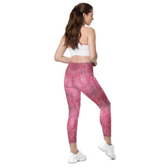 Honeycomb Hurdle Texture Crossover Leggings with Pockets