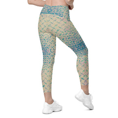 Chenille Circuit Texture Crossover Leggings with Pockets