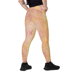 Sateen Sprint Texture Crossover Leggings with Pockets