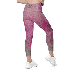 Velvet Touch Texture Crossover Leggings with Pockets