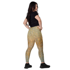 Bamboo Bound Texture Crossover Leggings with Pockets