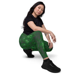 Nature's Elegance Crossover Leggings With Pockets - Beyond T-shirts