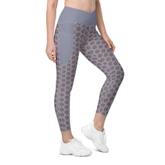 Oceanic Odyssey Crossover Leggings with Side Pocket