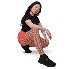 Lustrous Lattice Crossover Leggings with Pocket