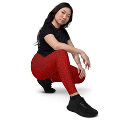 Ocean Ripple Crossover Leggings with Pockets