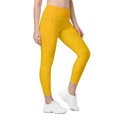 Jungle Jaguar Crossover Leggings with Pockets