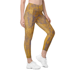 Reclaimed Wood Crossover Leggings with Pockets