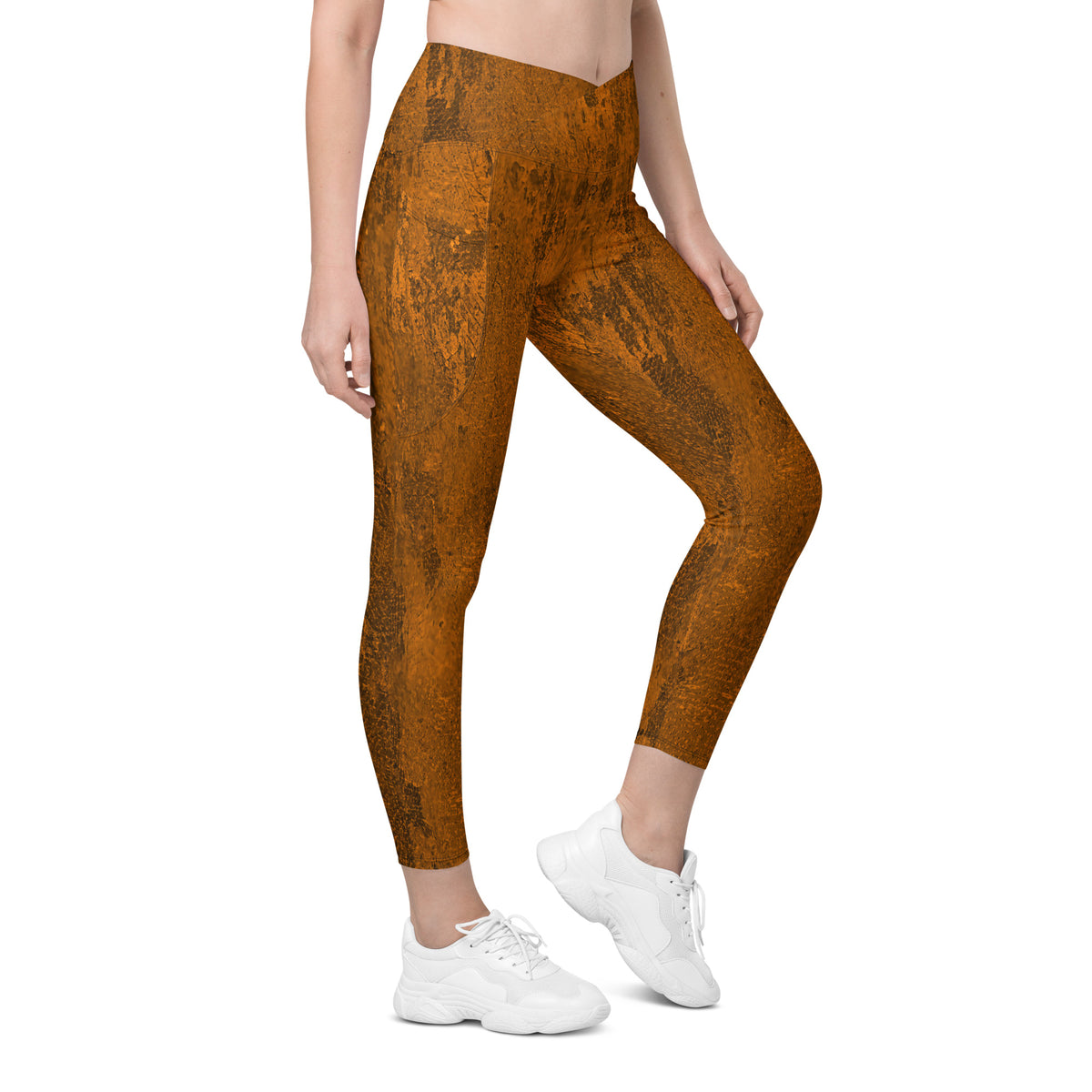 Silver Eleganza Crossover Leggings with Pockets