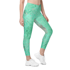 Satin Serenity Texture Crossover Leggings with Pockets