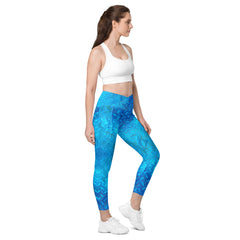 Waffle Weave Texture Crossover Leggings with Pockets