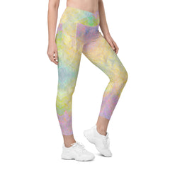 Bamboo Bound Texture Crossover Leggings with Pockets