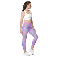 Honeycomb Hustle Texture Crossover Leggings with Pockets