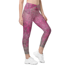 Velvet Touch Texture Crossover Leggings with Pockets