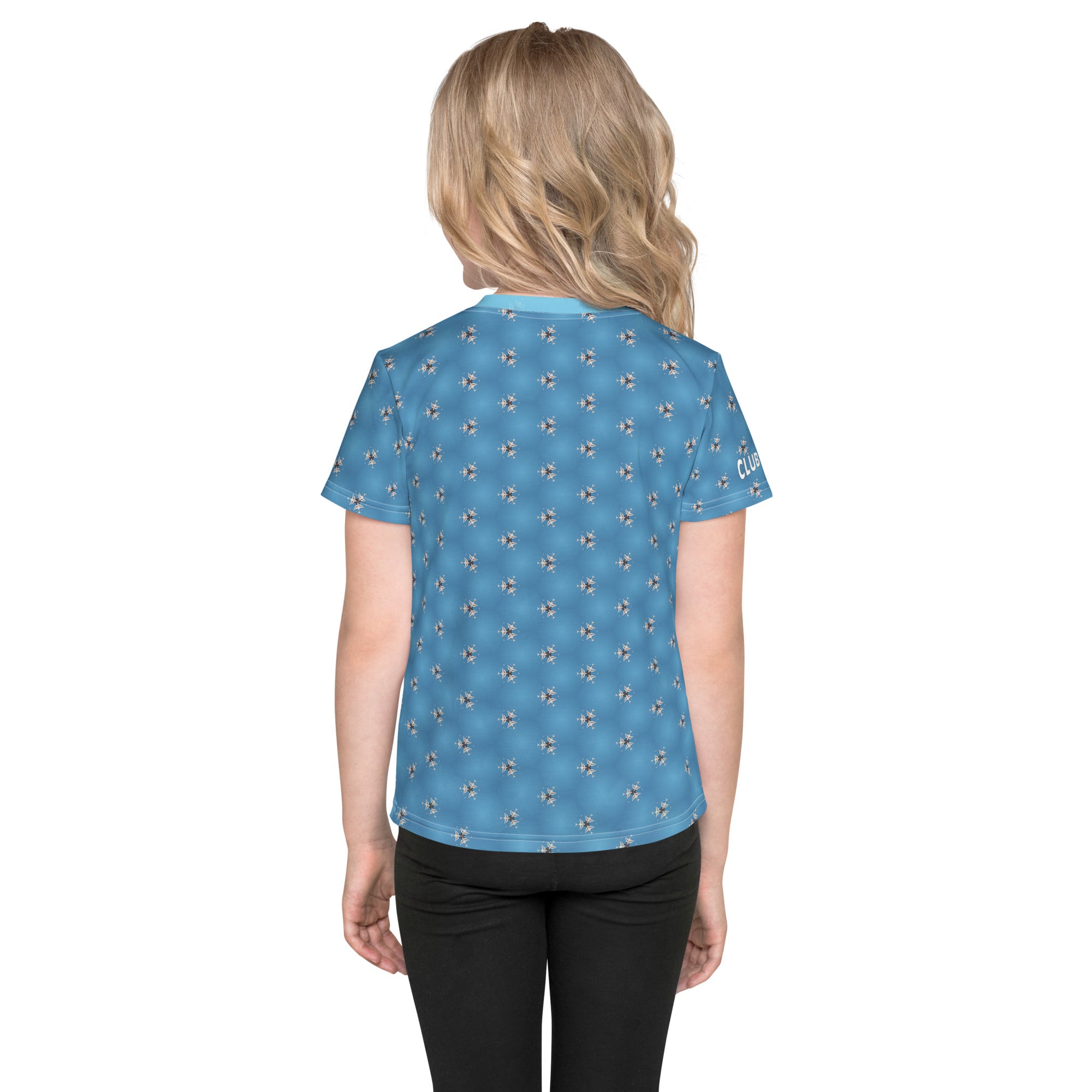 Child's crew neck t-shirt featuring kirigami patterns.