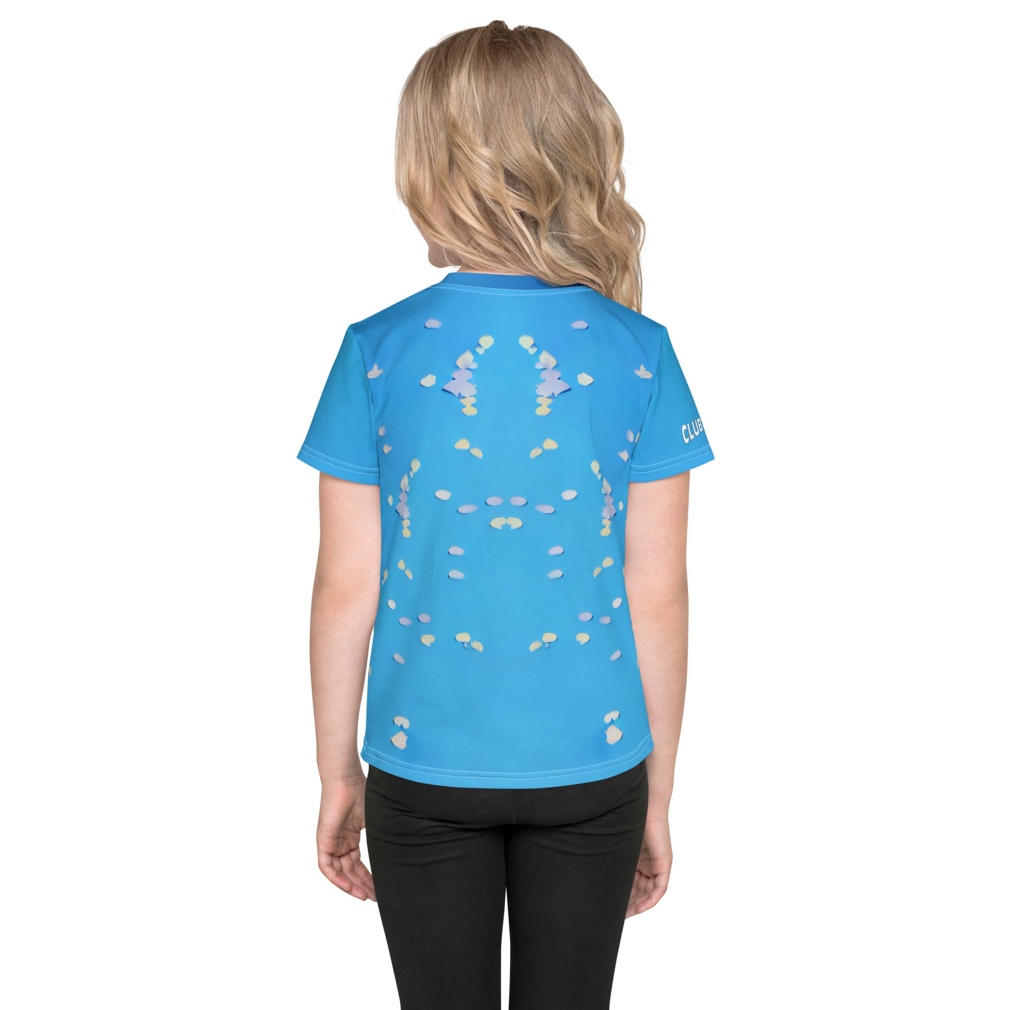 Children's crew neck t-shirt with cutout artwork