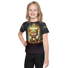 Child wearing CB3-77 crew neck t-shirt outdoors