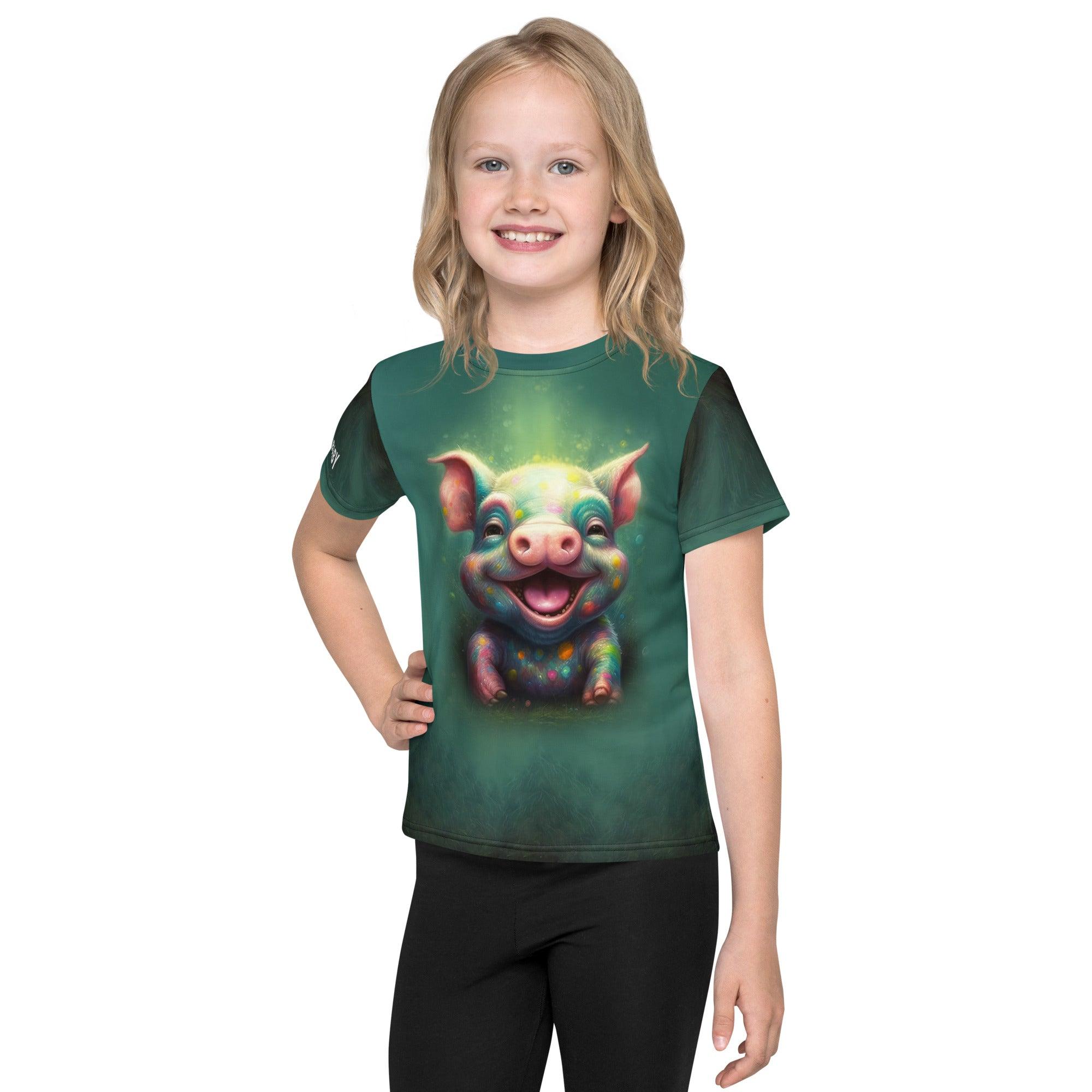 Child wearing CB3-96 Crew Neck T-Shirt, playing outdoors