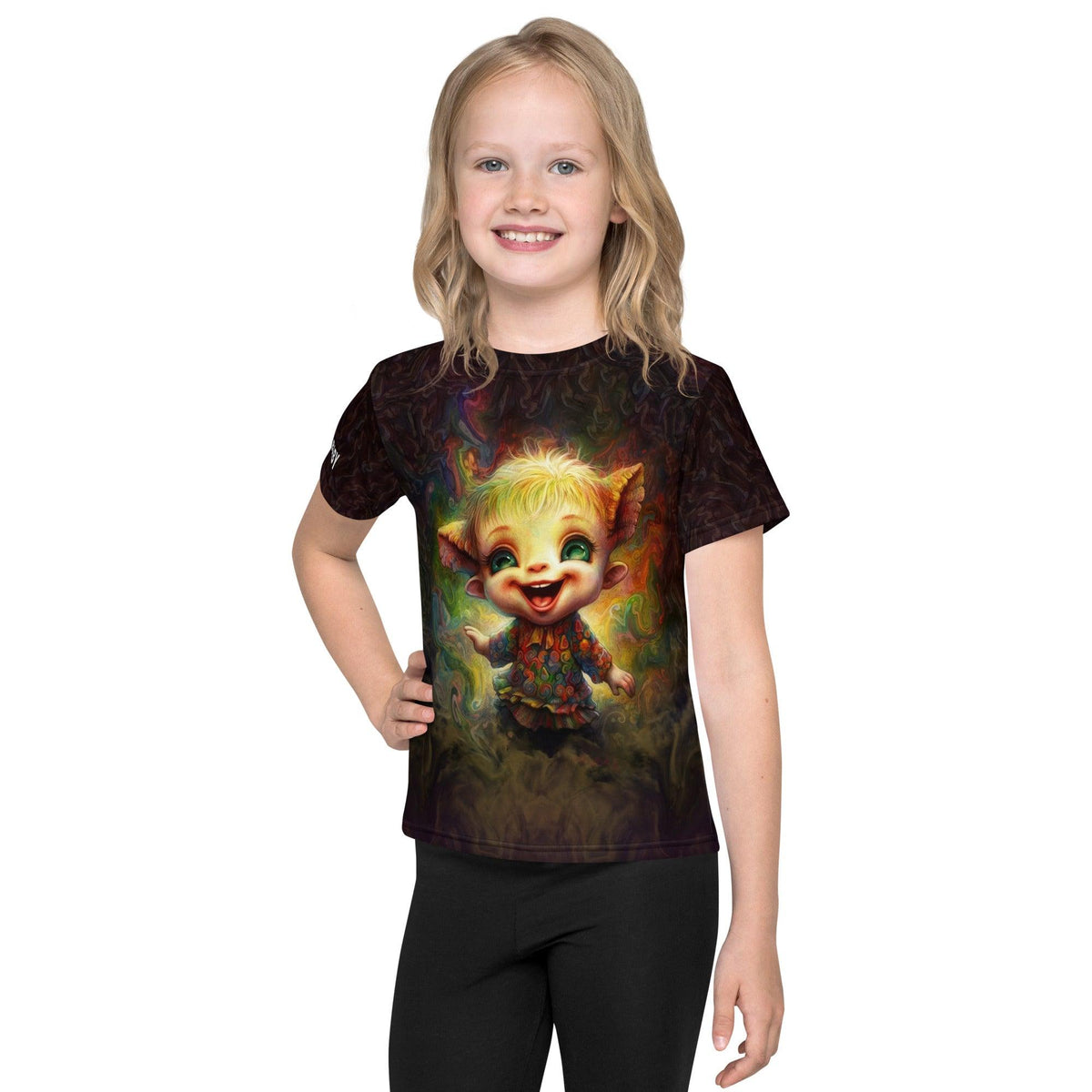 CB3-91 kids' crew neck t-shirt in vibrant colors on white background