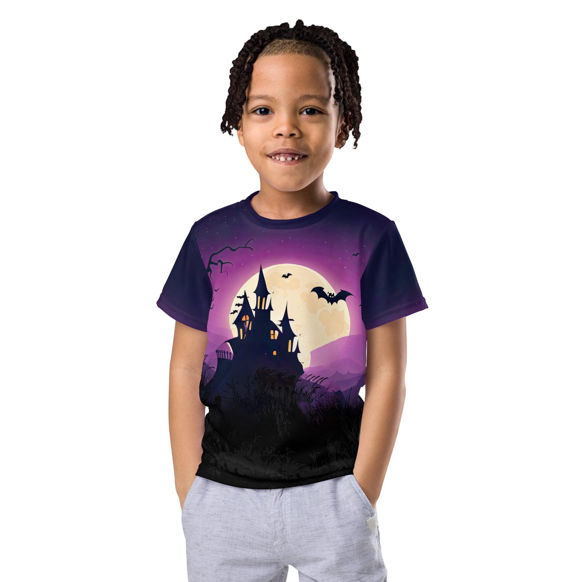 Halloween Haunted House Crew Neck Tee - Beyond T-shirts