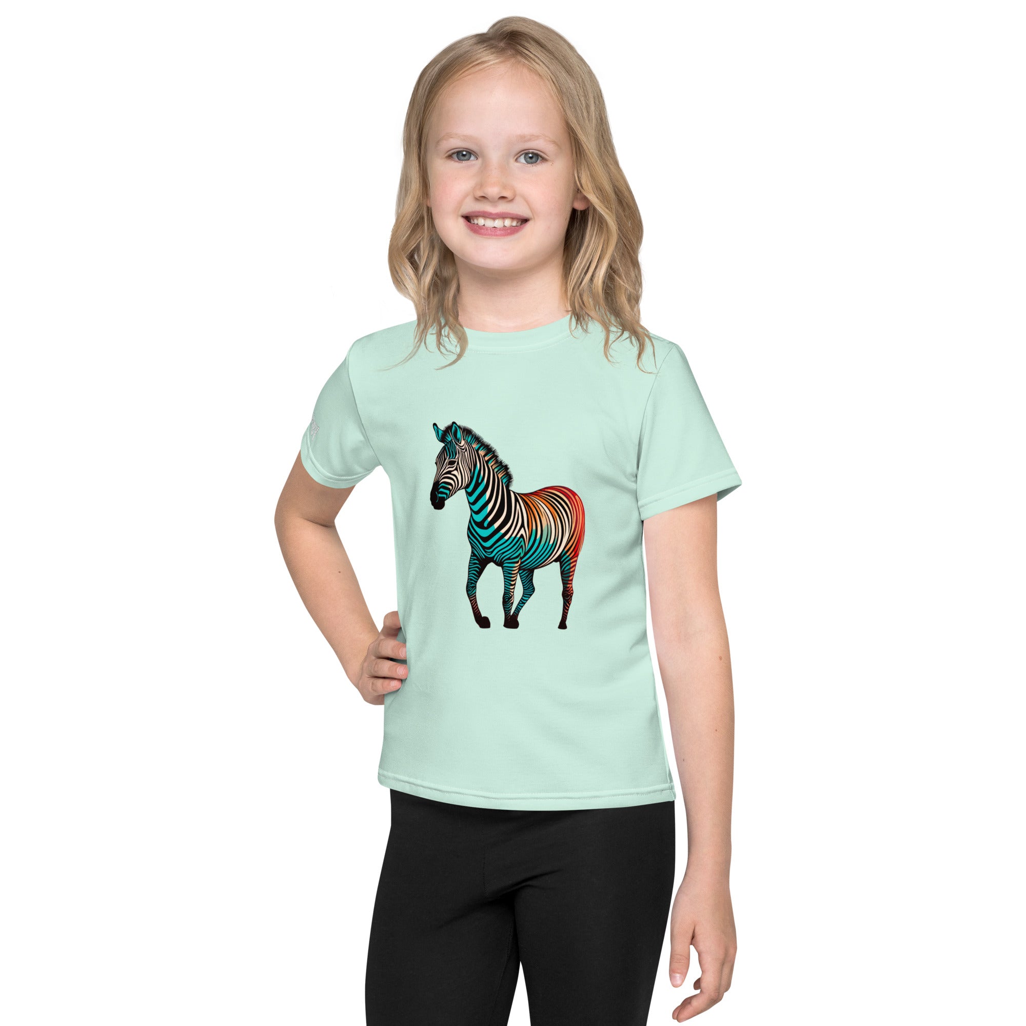 Zebra’s Zigzagging Zest Kids Crew Neck T-Shirt