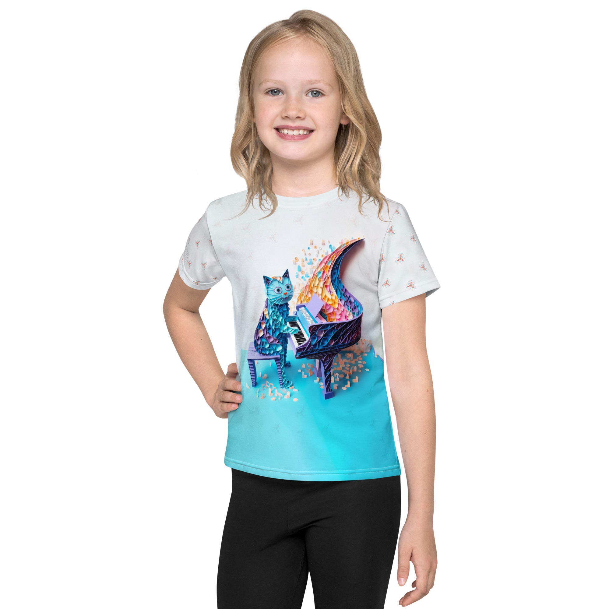 Creative Paper Craft print on children's crew neck t-shirt