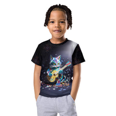 Vibrant Origami Magic t-shirt for kids, front view.