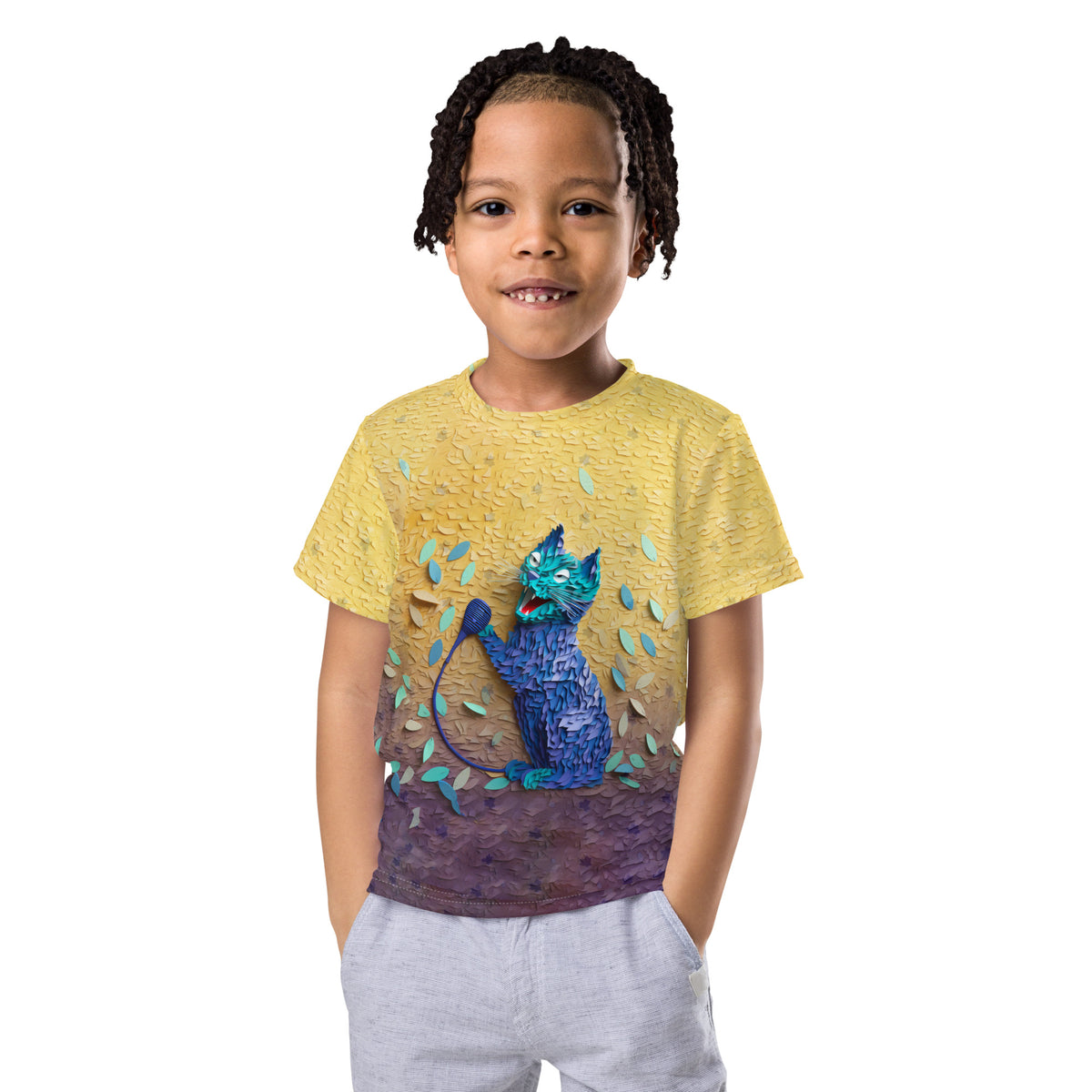 Colorful Kirigami Kids T-Shirt front view