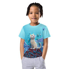 Colorful Kirigami pattern kids t-shirt