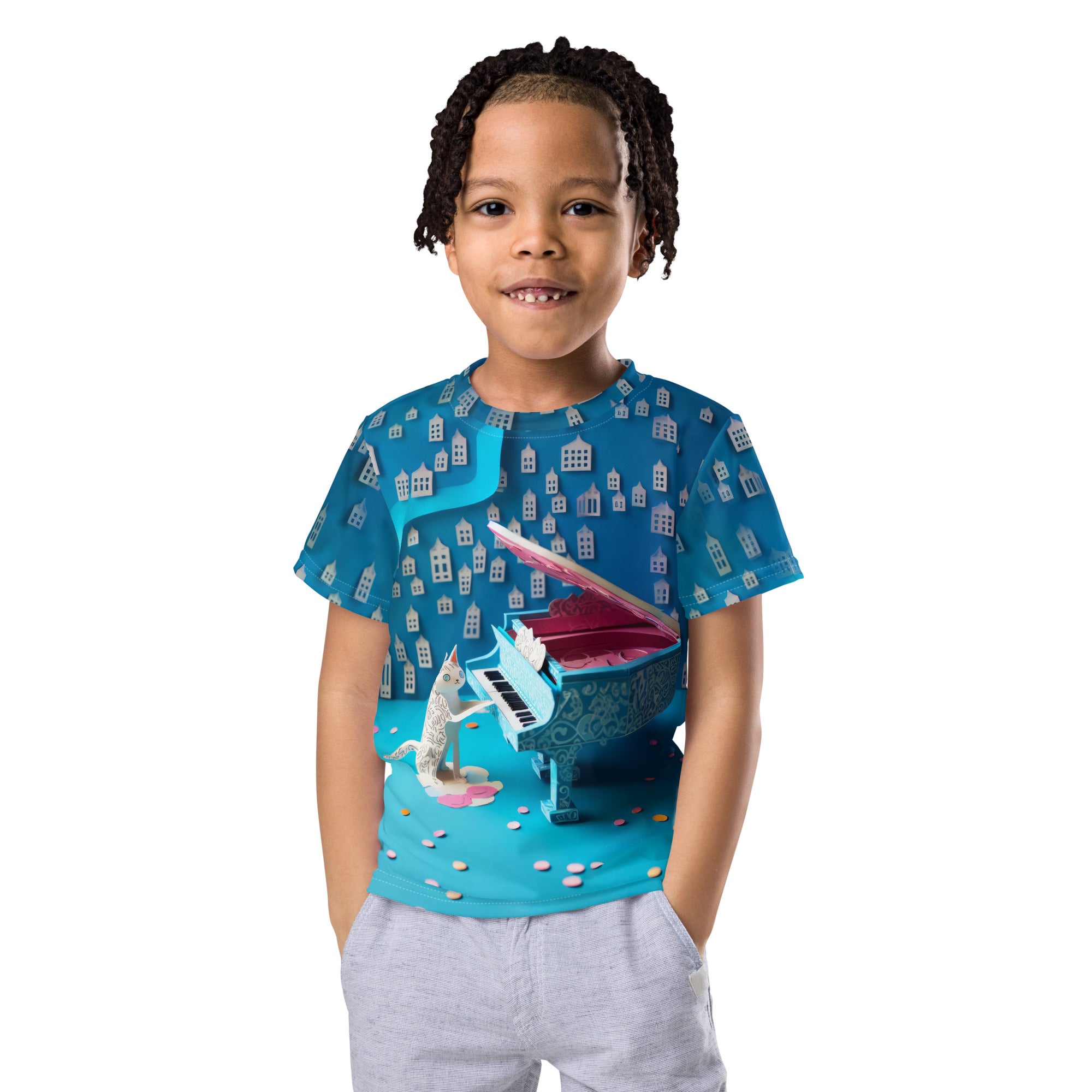 Stylish kids t-shirt with kirigami art