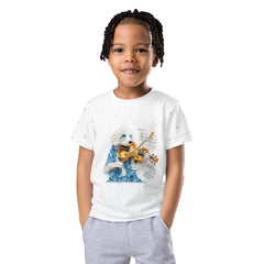 Paper Magic kids crew neck t-shirt on white background