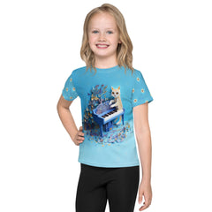 Kirigami art kids crew neck t-shirt front view