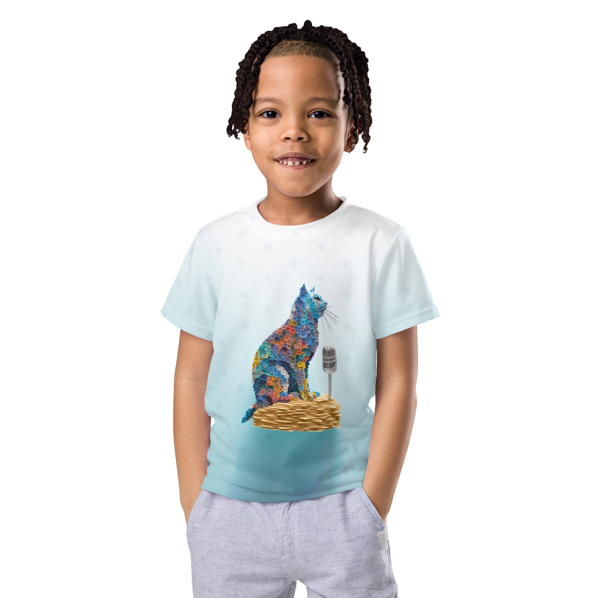 Stylish kirigram artwork on children's tee.