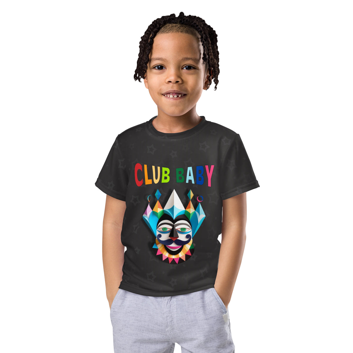 Kid's crew neck t-shirt with Troll Bridge Guardian print
