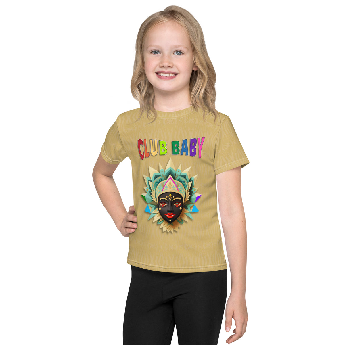 Child wearing Mermaid Lagoon Swimmer crew neck t-shirt.
